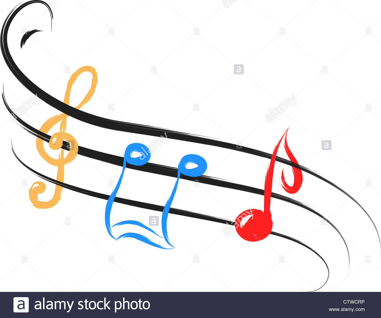 1300x1084 Color Music Notes In Abstract Drawing Style Stock Photo 49731354