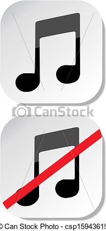217x470 No Music Sign Eps 10 Vector Clip Art