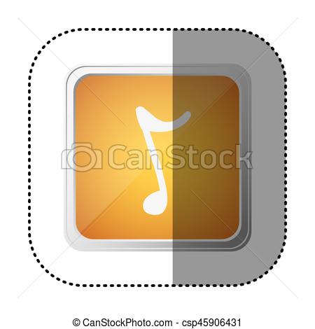 450x470 Yellow Symbol Music Sign Icon, Vector Illustration Design Vectors