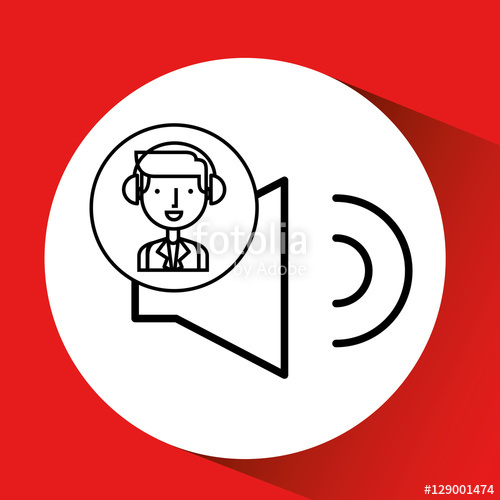 500x500 Man Hand Drawing Listening Music Sound Vector Illustration Eps 10