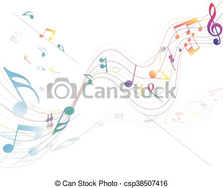 450x379 Musical Design Elements From Music Staff With Treble Clef