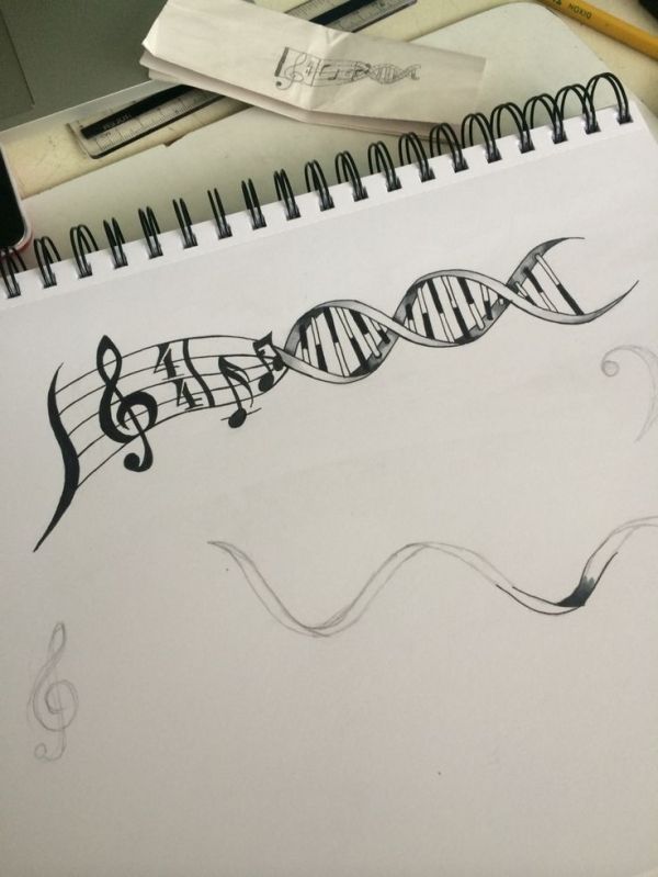 600x799 Science Meets Music! This Tattoo Concept Was Drawn For A Friend