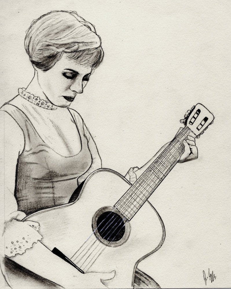 799x1001 Julie Andrews As Maria (Charcoal Drawing) By Julesrizz
