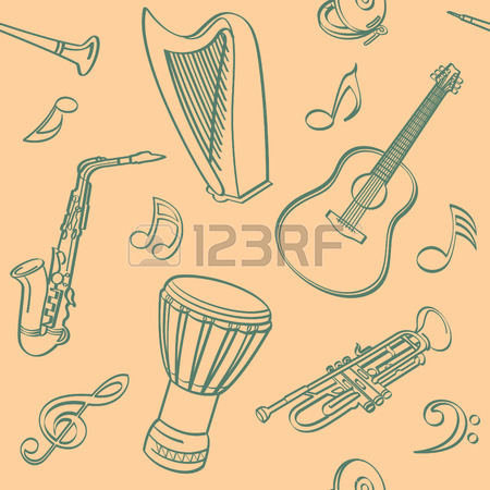 450x450 Folk Musical Instruments Drawing Set Royalty Free Cliparts