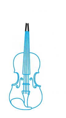 215x382 How To Draw A Violin, Easy Step By Step Drawing Tutorial