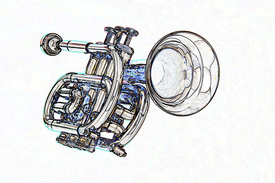 900x600 Piccolo Trumpet Music Instrument Color Drawing 3020.04 Photograph