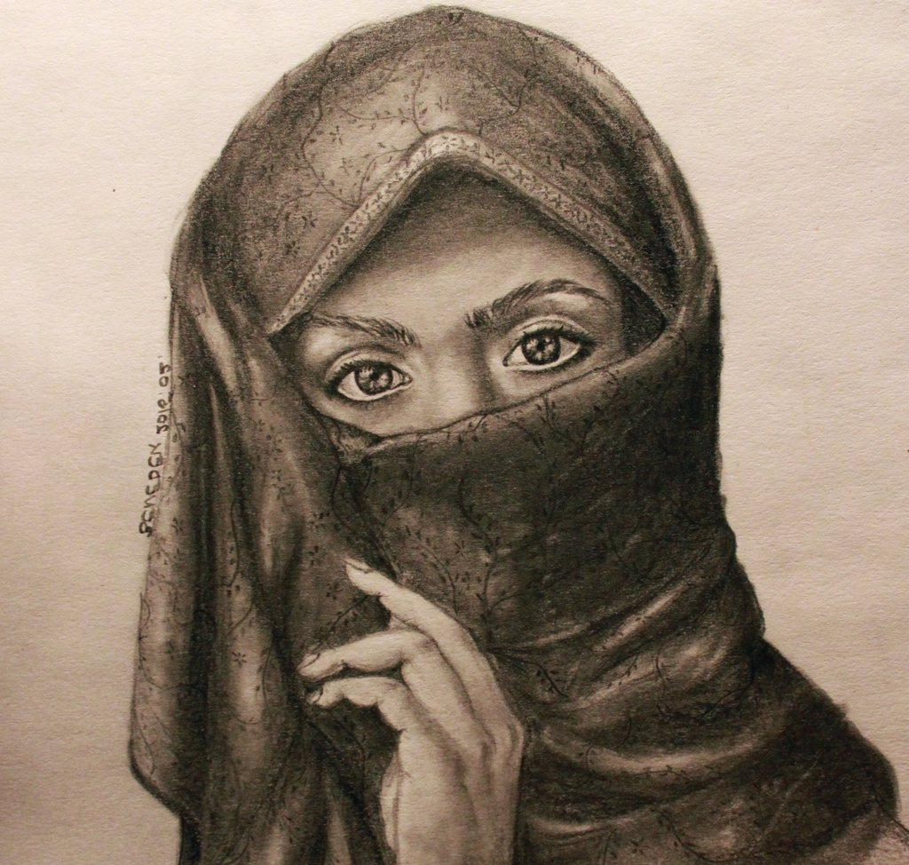 1024x974 Muslim Girls Eye Stills In Drawing
