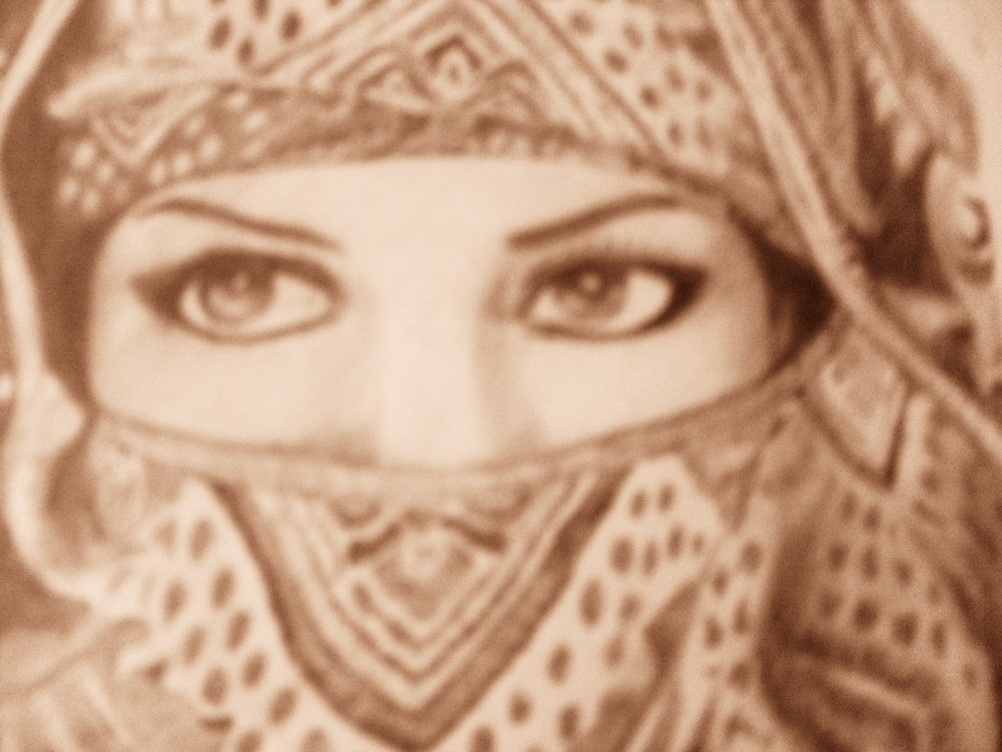2048x1536 Sketch Of Muslim Girls Face Beautiful Muslim Woman Face Drawing