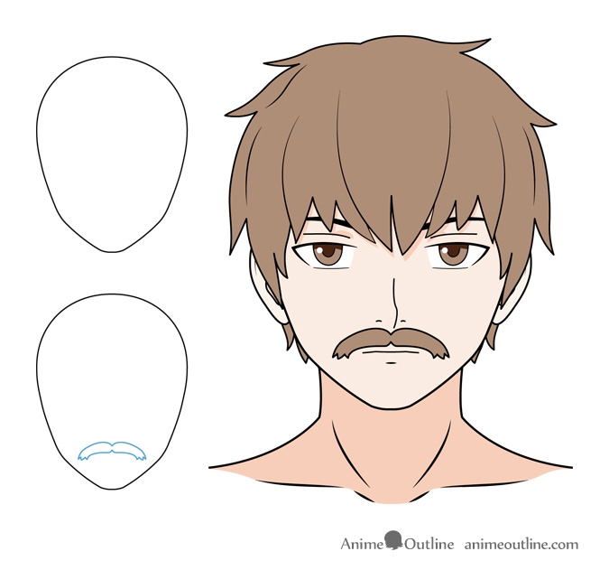 675x631 How To Draw Anime Facial Hair Beards Amp Mustaches Anime Outline