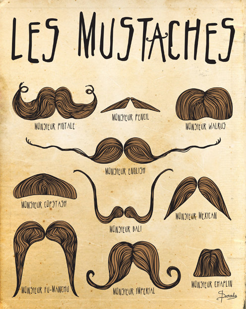 496x624 Mustache Print Art, Digital Illustration Wall Decor, Mustaches