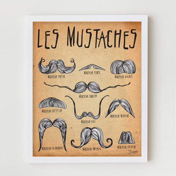 570x570 Mustache Print Art Digital Illustration Wall Decor Mustaches