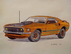 300x228 Mustang Car Drawings