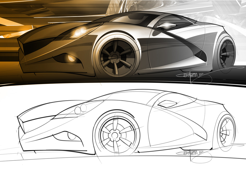 1024x722 Ford Mustang Concept Sketch And Rendering Scottdesigner