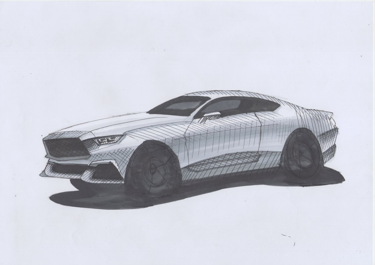 1200x849 Mustang Gt Quick Marker Sketch