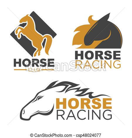 450x470 Horse Racing Sport Club Vector Isolated Running Mustang Vectors
