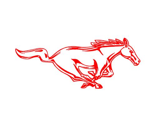 500x406 Mustang 8 Running Pony Decal Rh Red