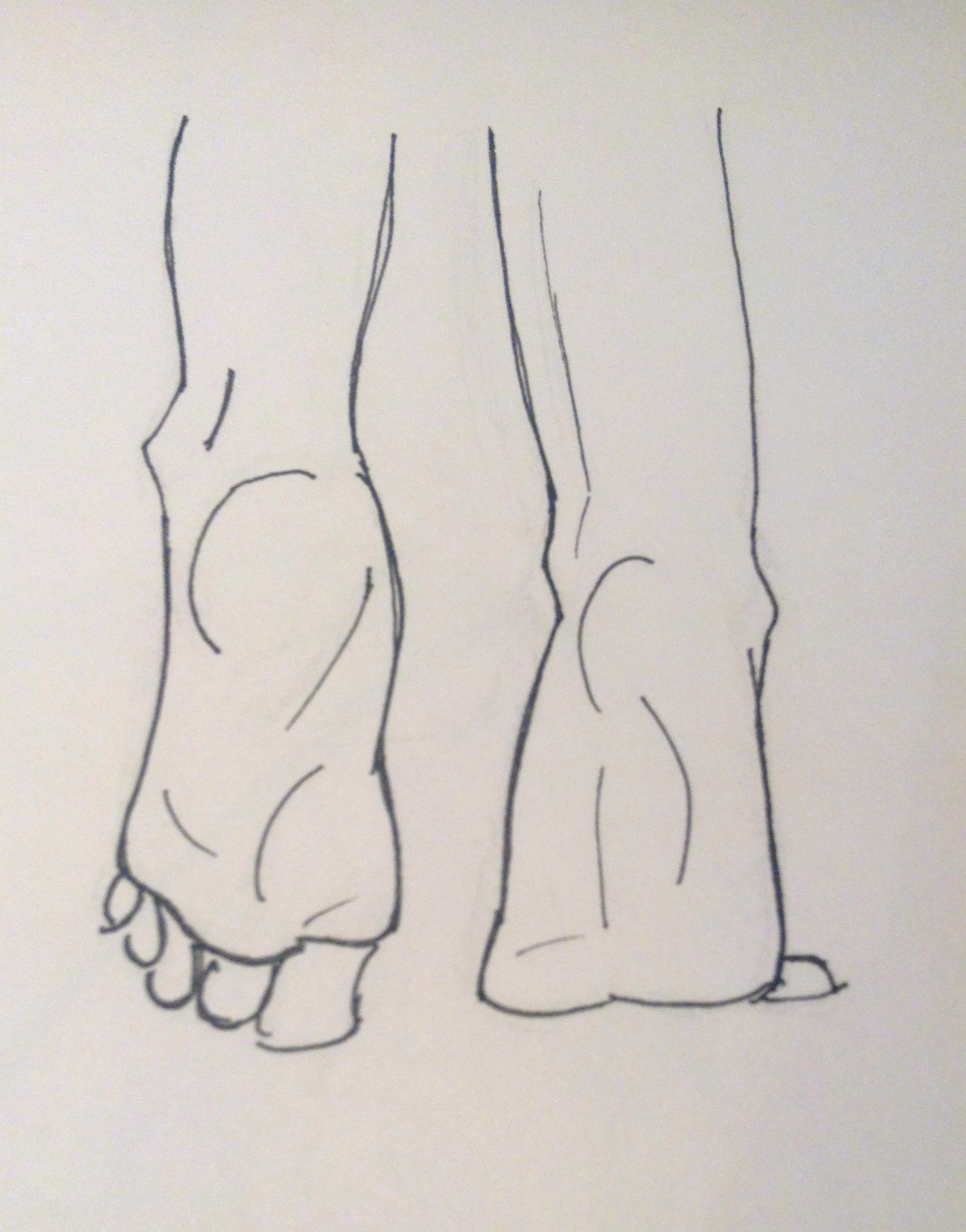 1601x2042 Sketch In Pen Of Feet Walking Away April 2016 By Megan Louise
