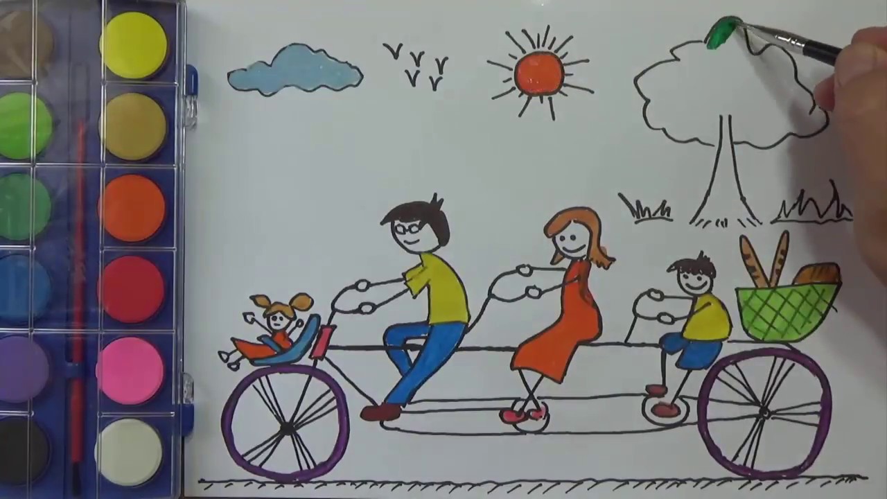 1280x720 How To Draw For Kids, My Family Coloring Pages, Painting