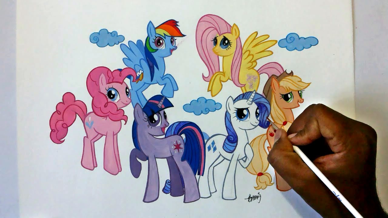 1280x720 How To Draw My Little Pony Friendship Is Magic Six Ponies Group