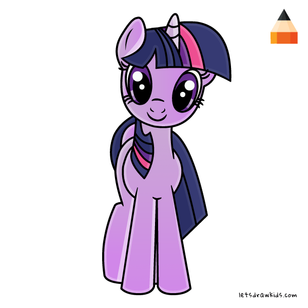 600x600 How To Draw Twilight Sparkle My Little Pony Step By Step Tutorials