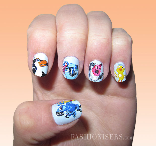 630x588 20 Cute Cartoon Inspired Nail Art Designs Fashionisers