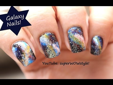 480x360 Galaxy Nail Art Tutorial No Drawing!