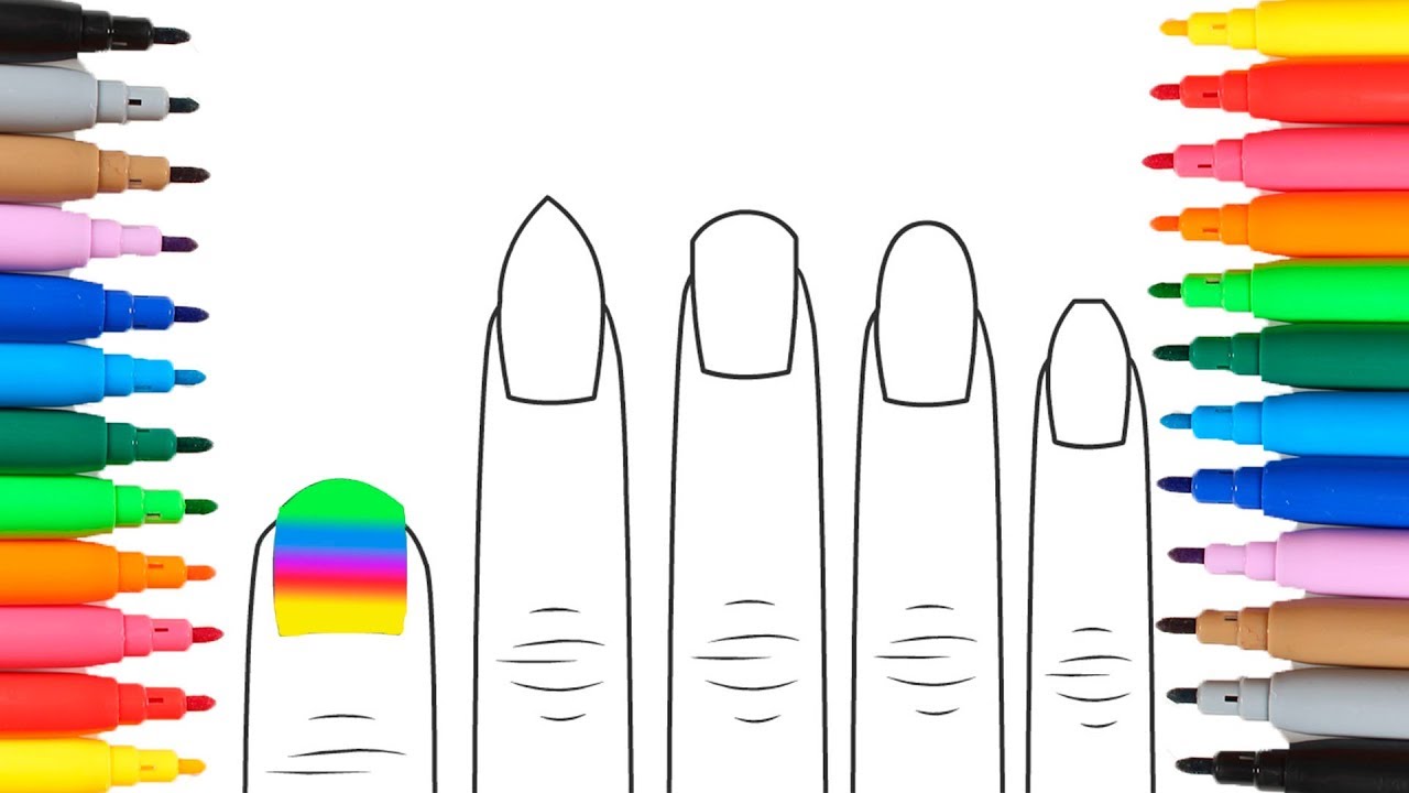 1280x720 How To Draw And Color Nails Learn The Colors By Drawing Inside