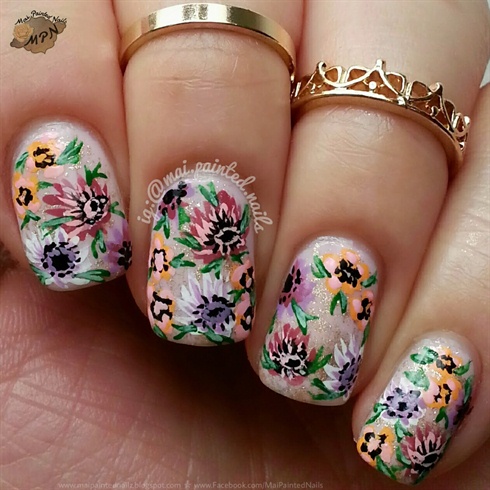 490x490 Pretty Drawing Floral Nails