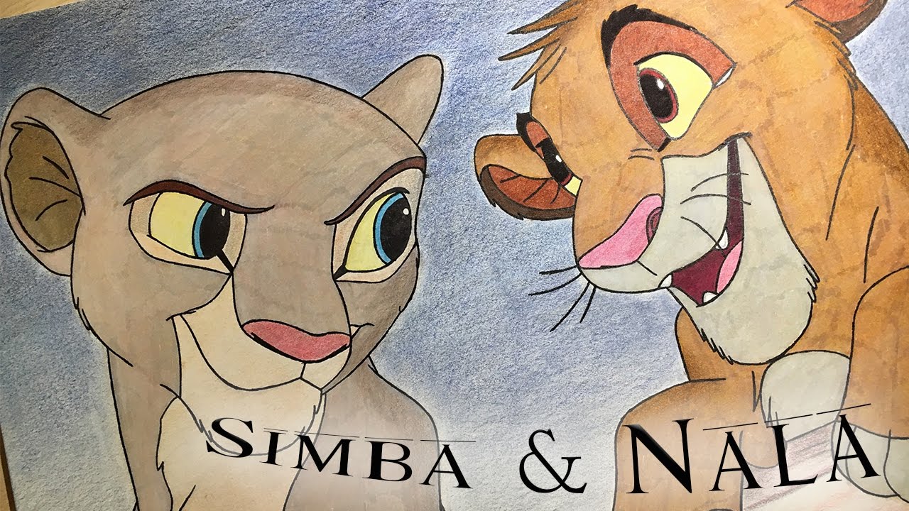 1280x720 Drawing Simba And Nala (The Lion King)