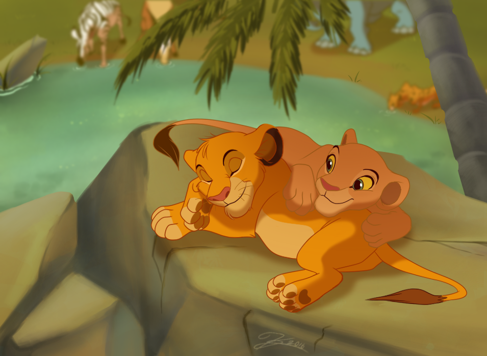 955x698 Point Commissionnapping By The Waterhole By Segamastergirl