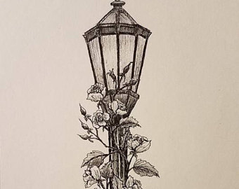 340x270 Lamp Post Drawing Etsy