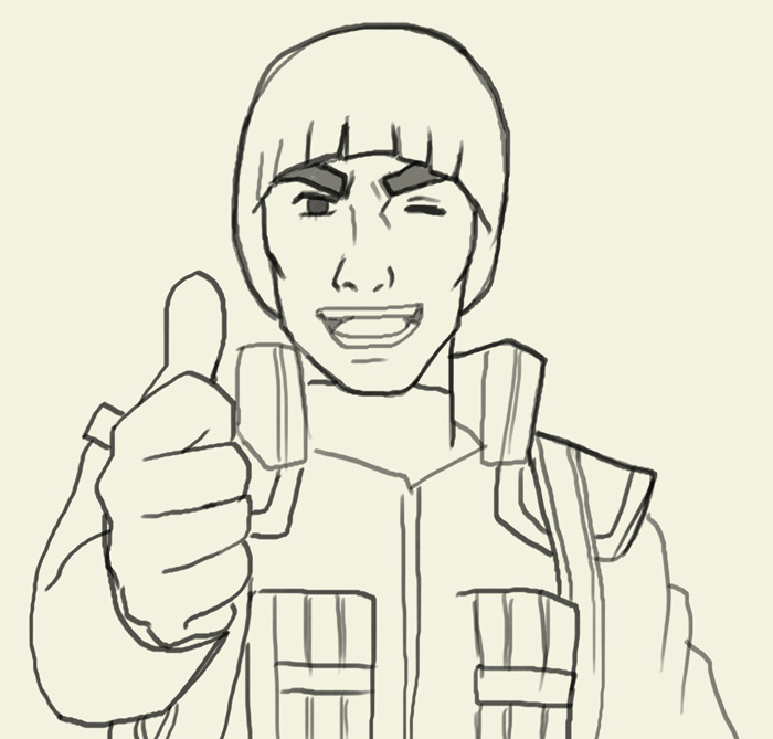 700x669 How To Draw Maito Gai