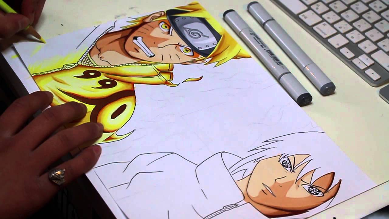 1280x720 Naruto And Sasuke Speed Drawing