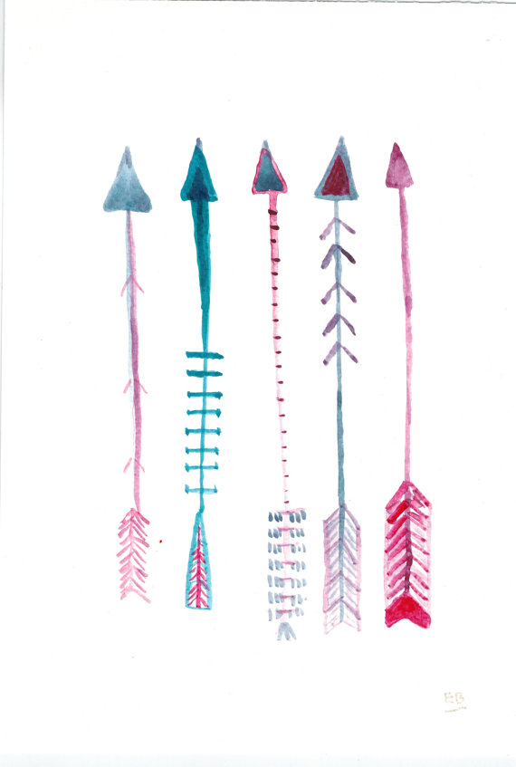 570x847 Arrows Original Native American Arrow Ink Drawing By Wishlistart