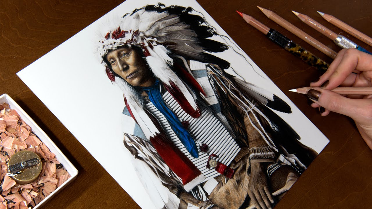 1280x720 Drawing A Native American (Chief Hollow Horn Bear)