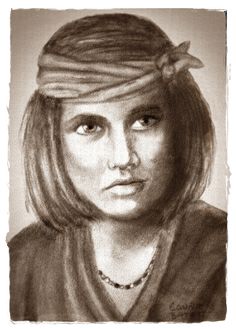 236x329 Graphite Of Native American Woman Done From An Authentic Vintage