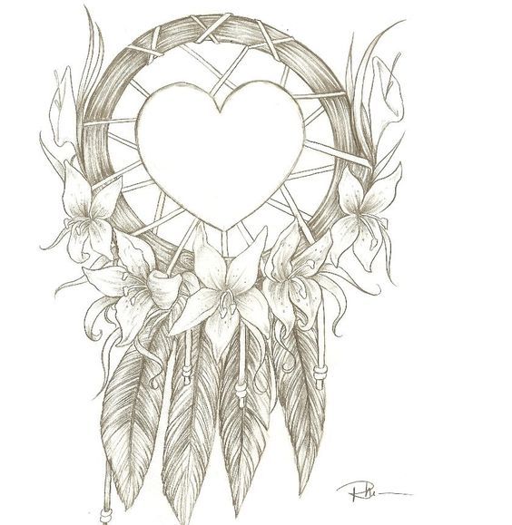 564x579 Native American Dreamcatcher Drawings