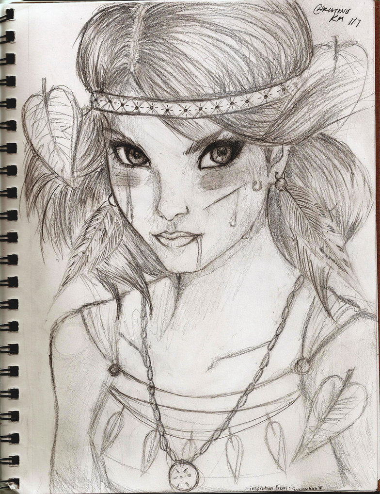 784x1018 Native American Girl By Whenangelscries