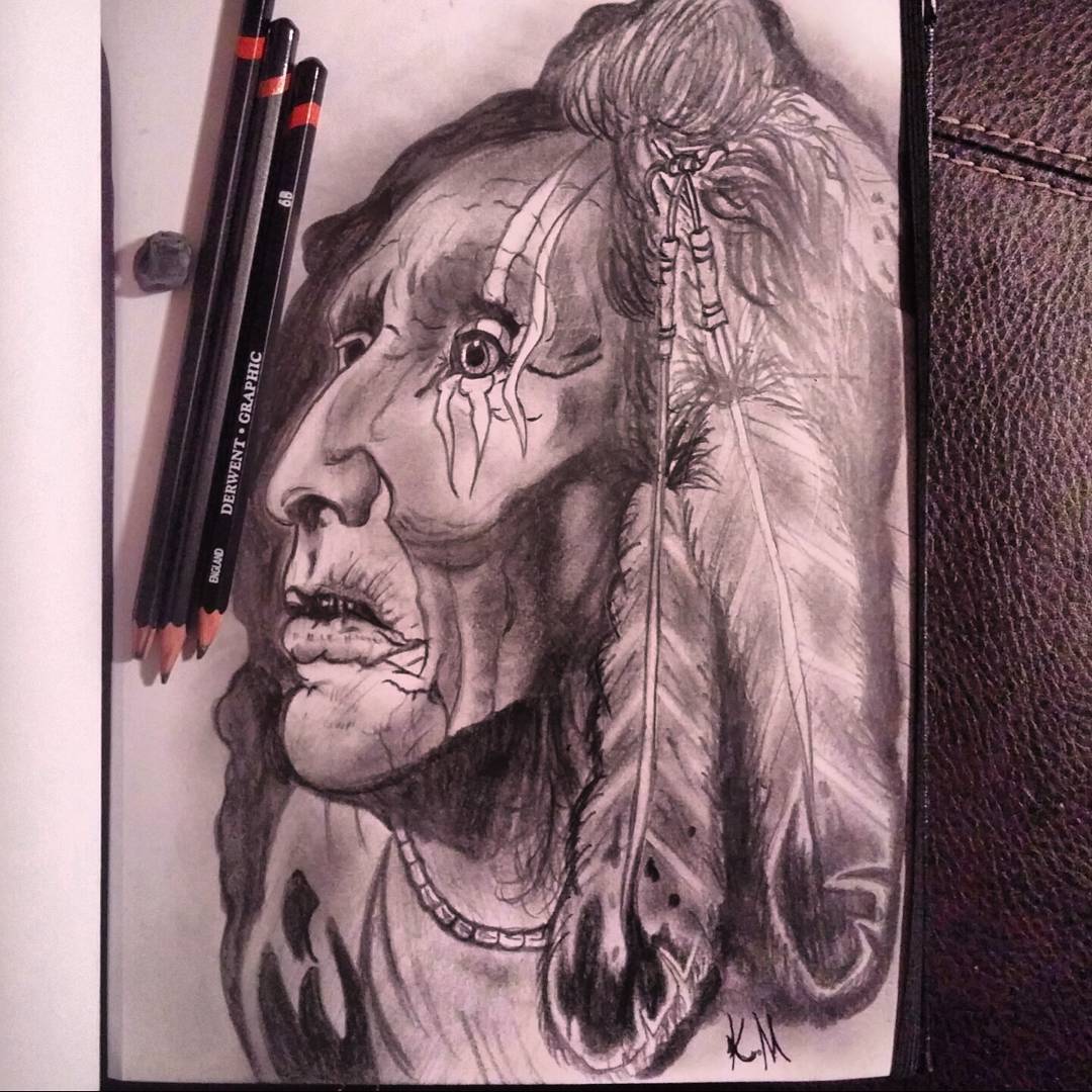 1080x1080 Untitled Native American Warrior Drawing I Finished Last
