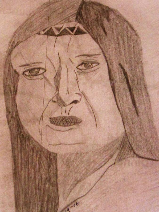 675x900 Native American Woman Drawing By Esther Race
