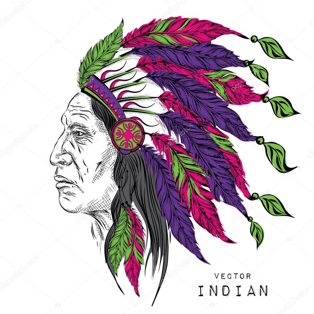 1024x1024 Man In The Native American Indian Chief. Black Roach. Indian