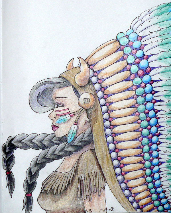 600x750 Native American Girl By Boysarestupid