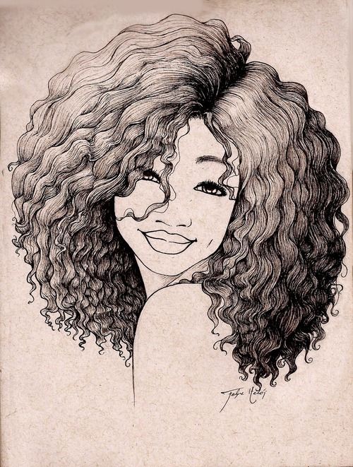 500x661 Similiar Drawing Girl With Curly Natural Hair Keywords Drawings
