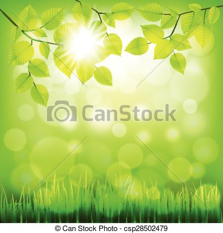 450x470 Summer Nature Background With Green Foliage Vector. Summer