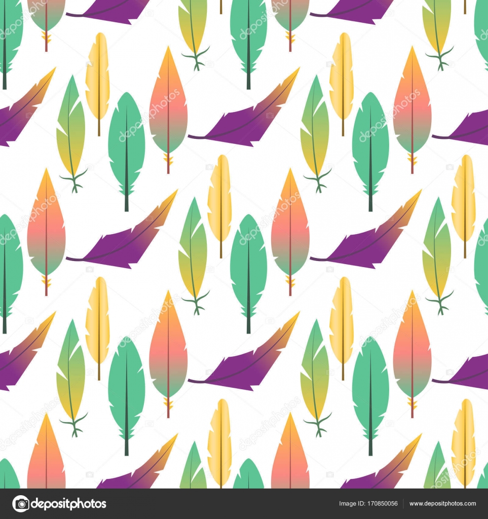 963x1024 Tribal Flat Feather Seamless Pattern Background Bird Vintage