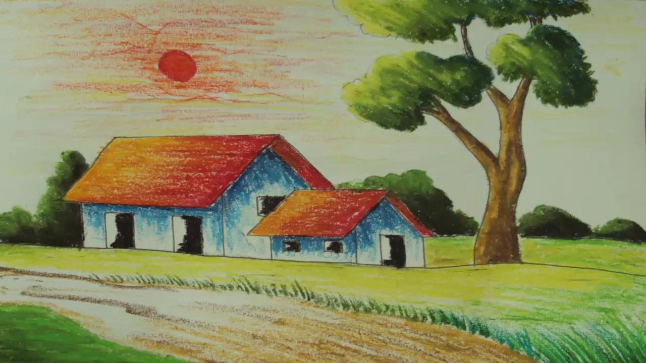 1280x720 Simple Nature Drawing Simple Nature Drawing For Kids Pastel