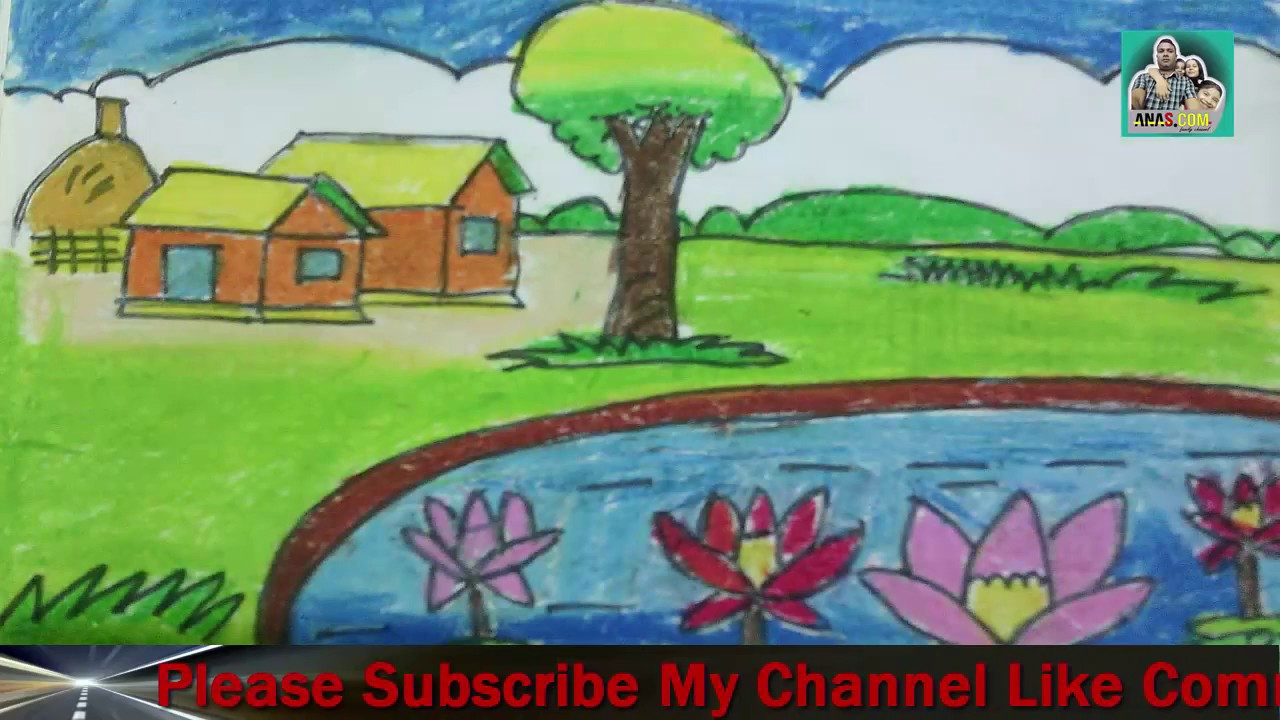 1280x720 Nature Scenes In Drawing Natural Scenery Drawing Drawing Picture