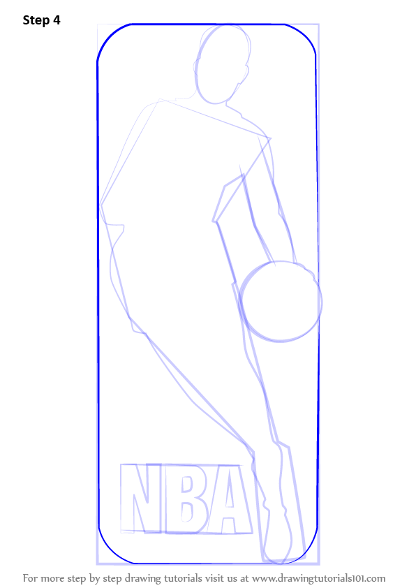 596x842 Learn How To Draw Nba Logo (Nba) Step By Step Drawing Tutorials