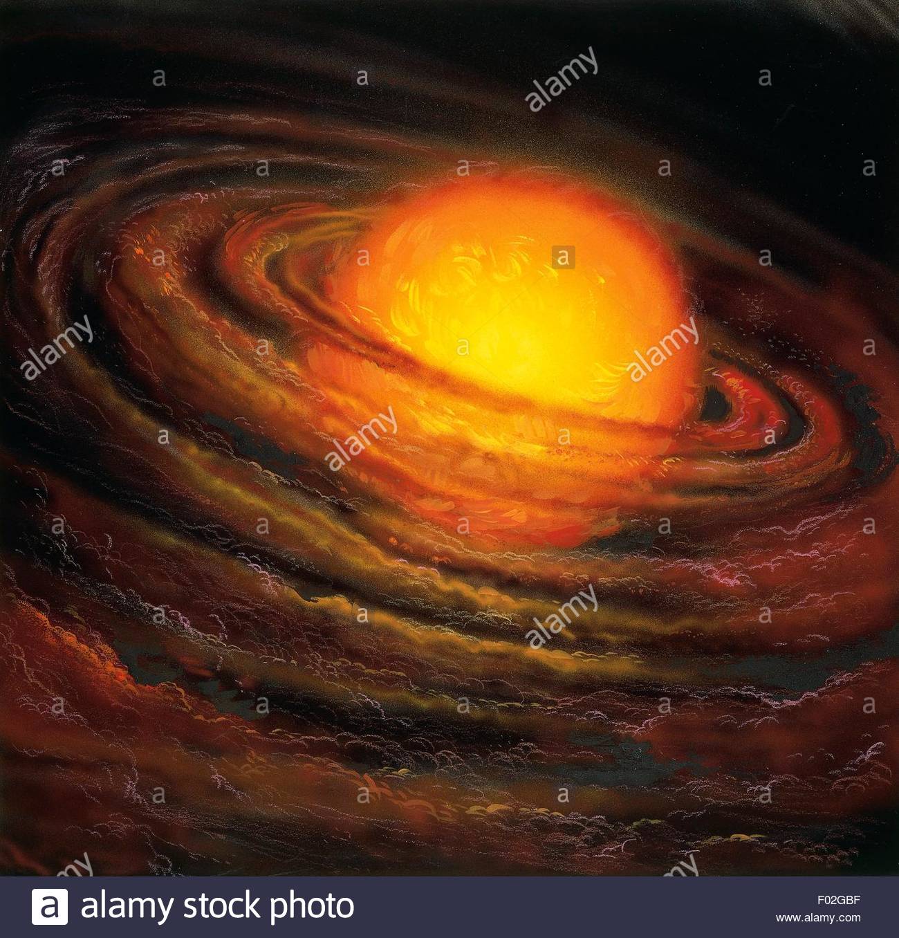 1300x1356 Primordial Solar Nebula, Drawing Stock Photo 86108611