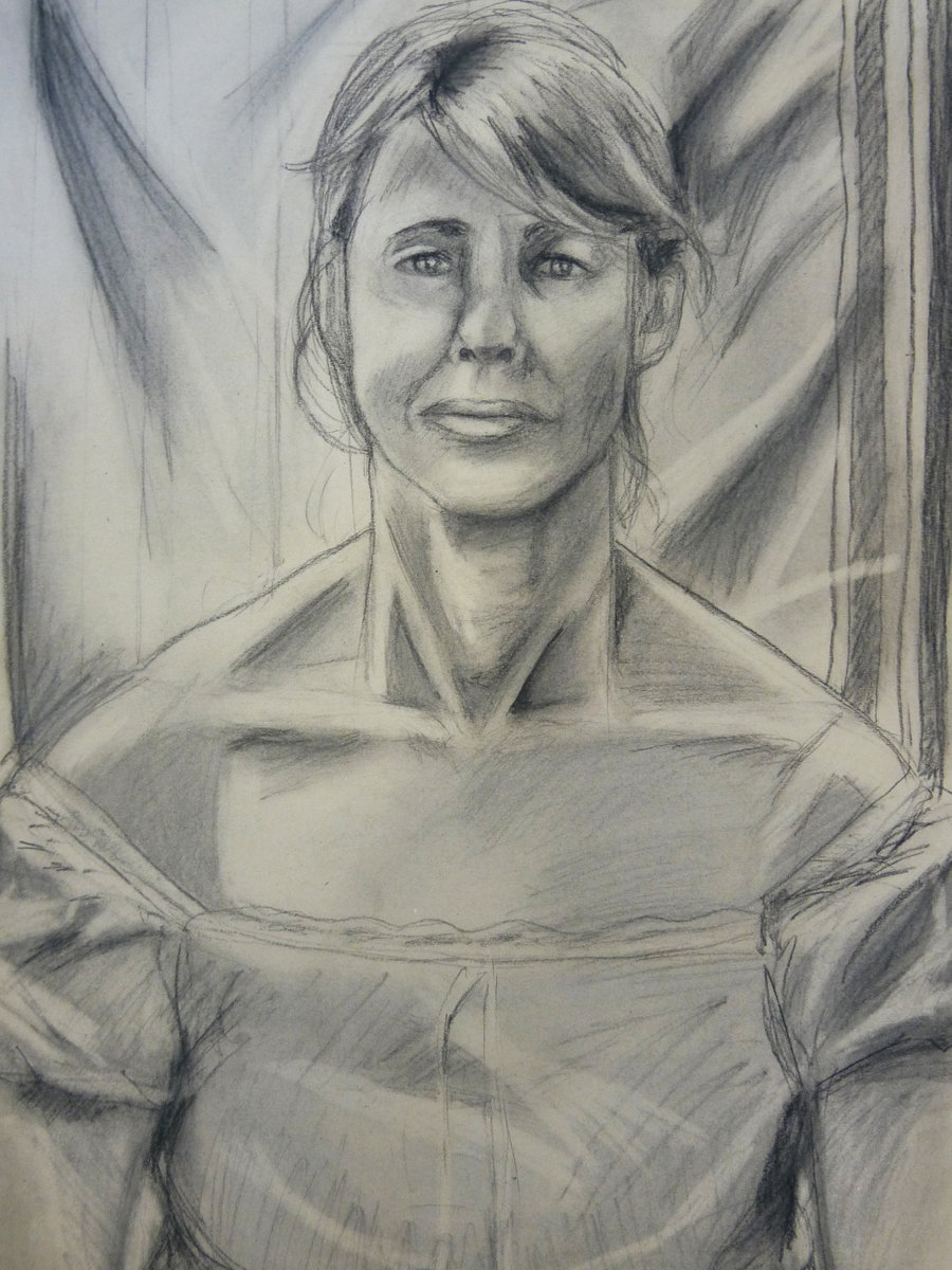 900x1200 Life Drawing No. 3 Neck Study By Athena Starbuck